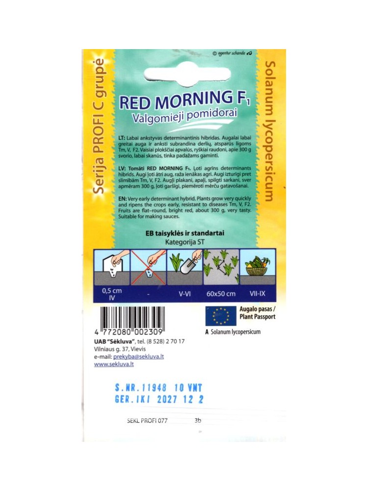 Tomato 'Red Morning' F1, 10 seeds