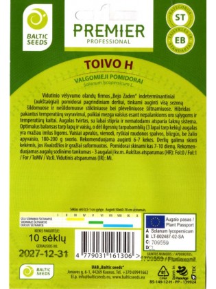 Tomate 'Toivo' H, 10 semences