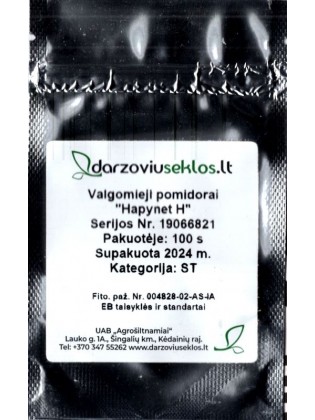 Pomidorai valgomieji 'Hapynet' H, 100 sėklų