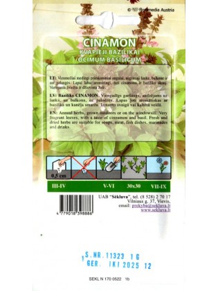 Basilico 'Cinamon' 'Cinamon' 1 g